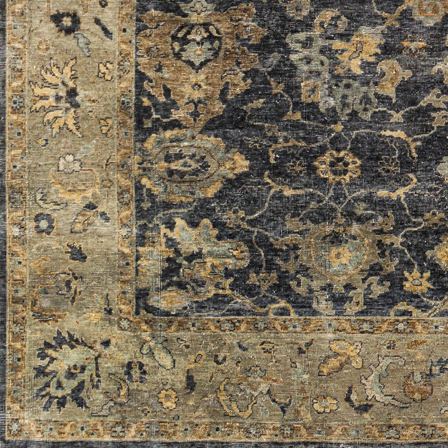 003 SI-1876424,SI-1914442 | Closeup | Anatolia ANY-2304 Rug by Surya in black, olive, dark brown, beige. Made from unique in a unique style.