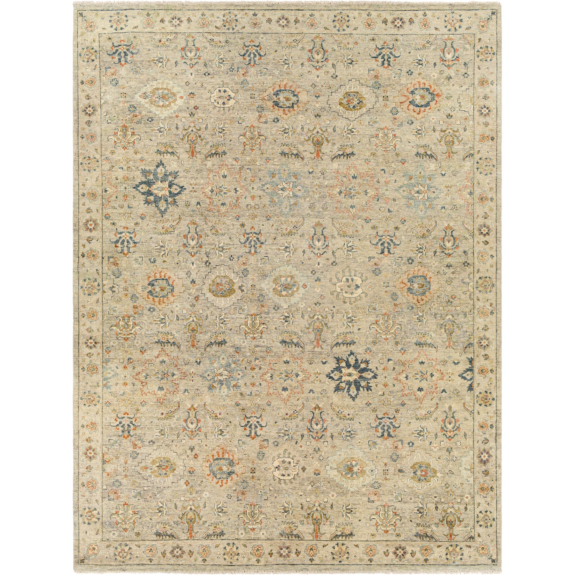 Anatolia Rug - 29818 by Surya in dark blue, rust, taupe, dark brown, charcoal, light beige. Made from unique in a unique style.