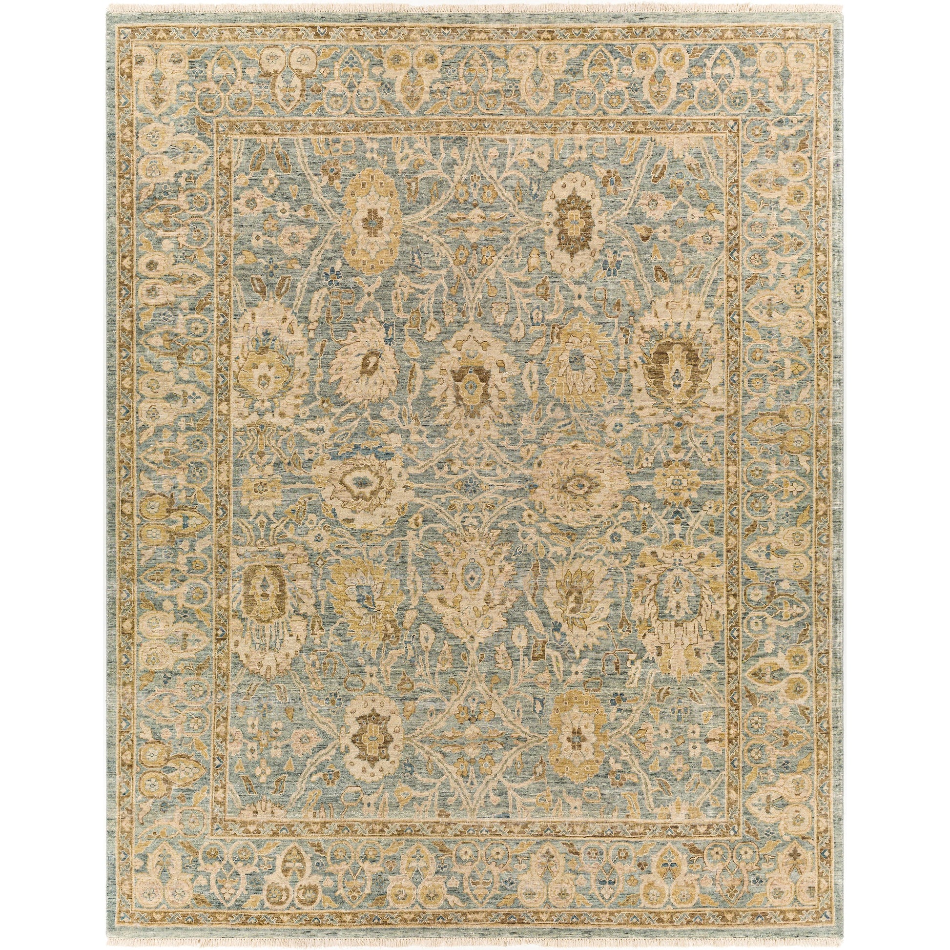 Anatolia Rug - 29820 by Surya in light sage, dark brown, light olive, light beige. Made from 100% wool in a unique style.