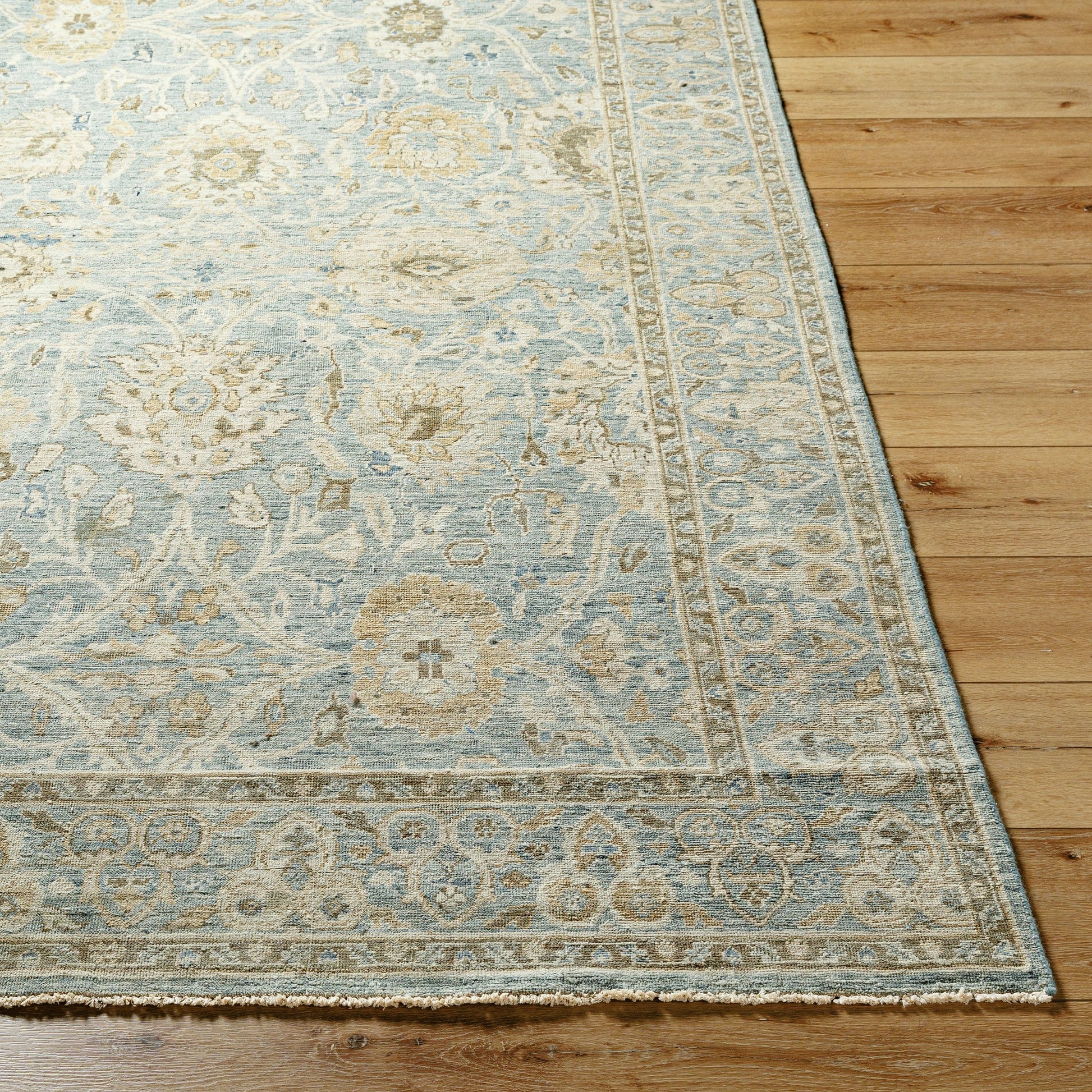 Anatolia Rug - 29820 by Surya in light sage, dark brown, light olive, light beige. Made from 100% wool in a unique style.