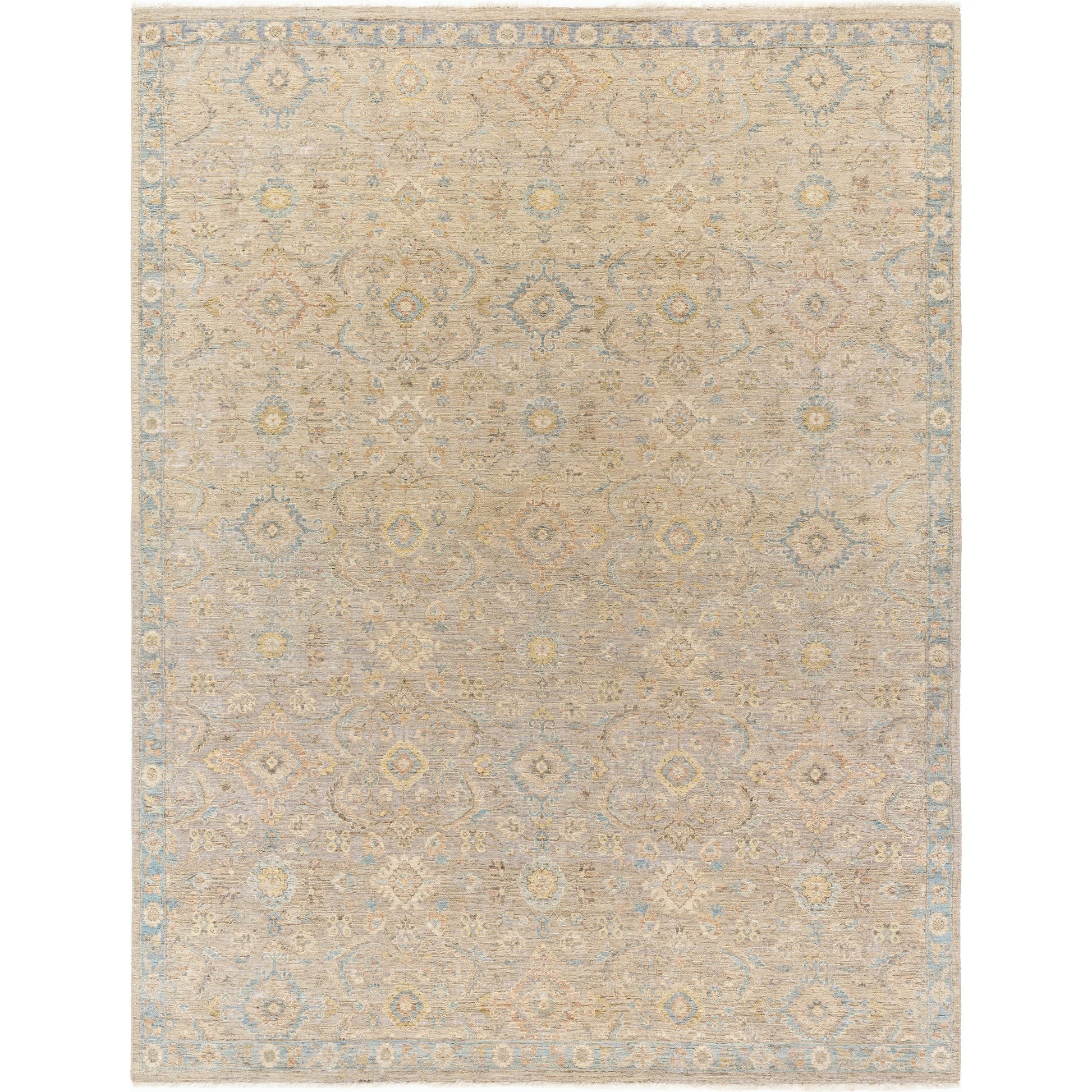 Anatolia ANY-2308 Rug by Surya in light beige, tan, light brown, denim. Made from main: 100% wool in a modern style.