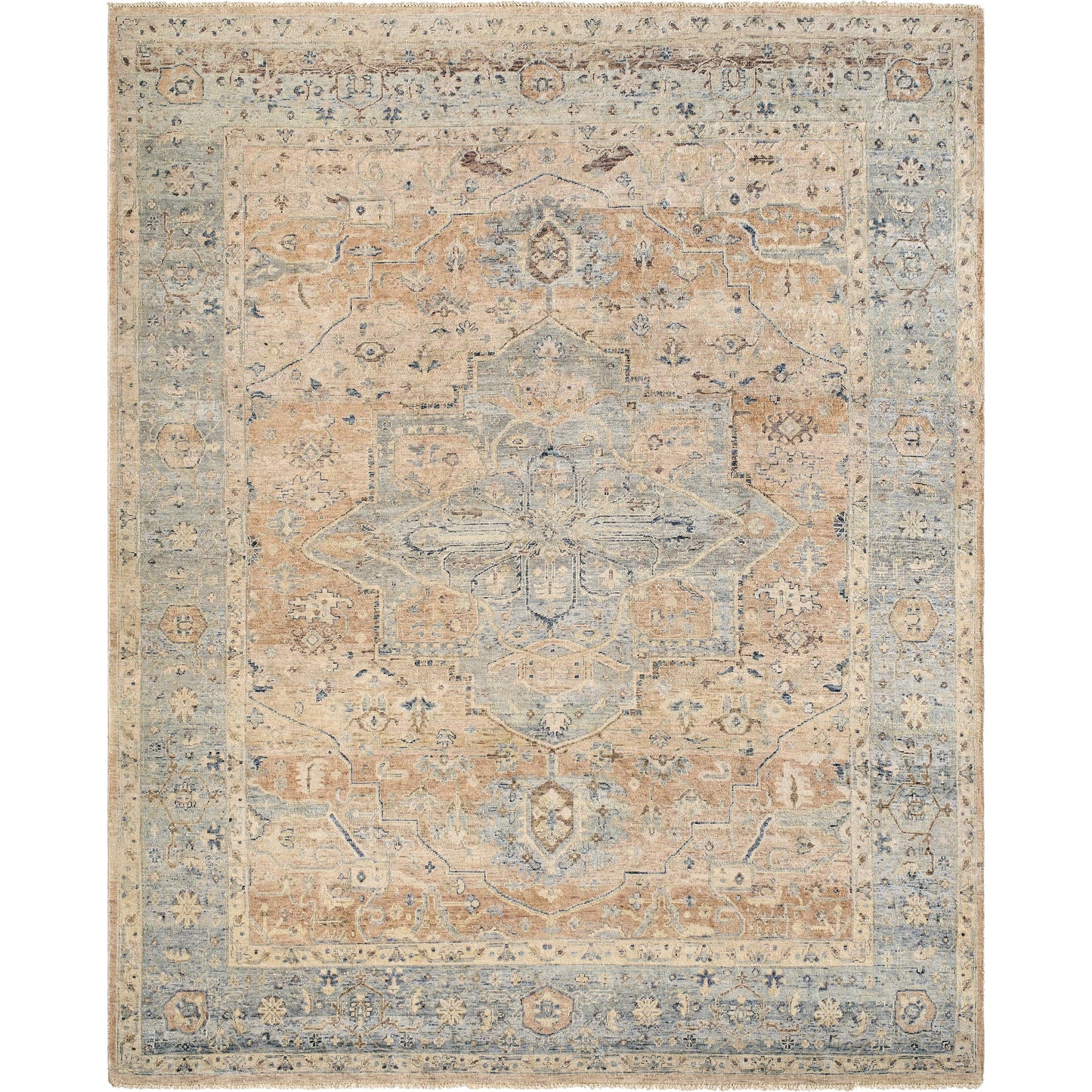 001 SI-2053314,SI-2053315,SI-2053316,SI-2053317,SI-2053318 | Primary Silo | Anatolia Rug - 496507 by Surya in beige, sandstone, sky blue, slate, ivory. Made from face: 100% wool, warp: 100% cotton in a unique style.