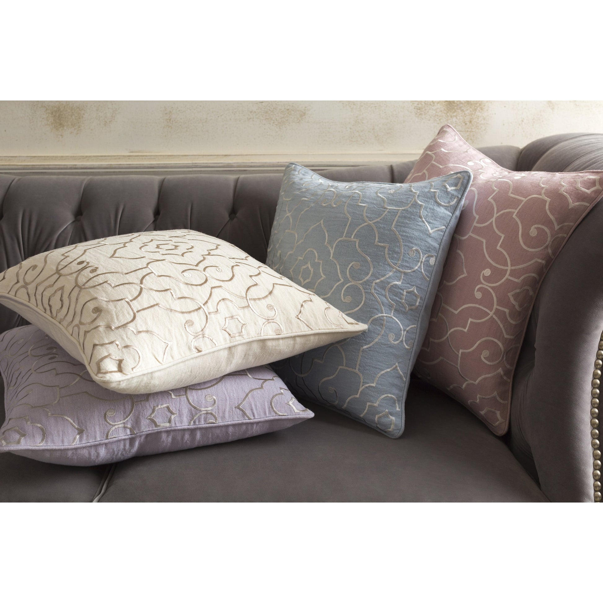 Adagio Pillow - 33849 by Surya. Made from front: 100% linen, back: 100% linen in a traditional style.