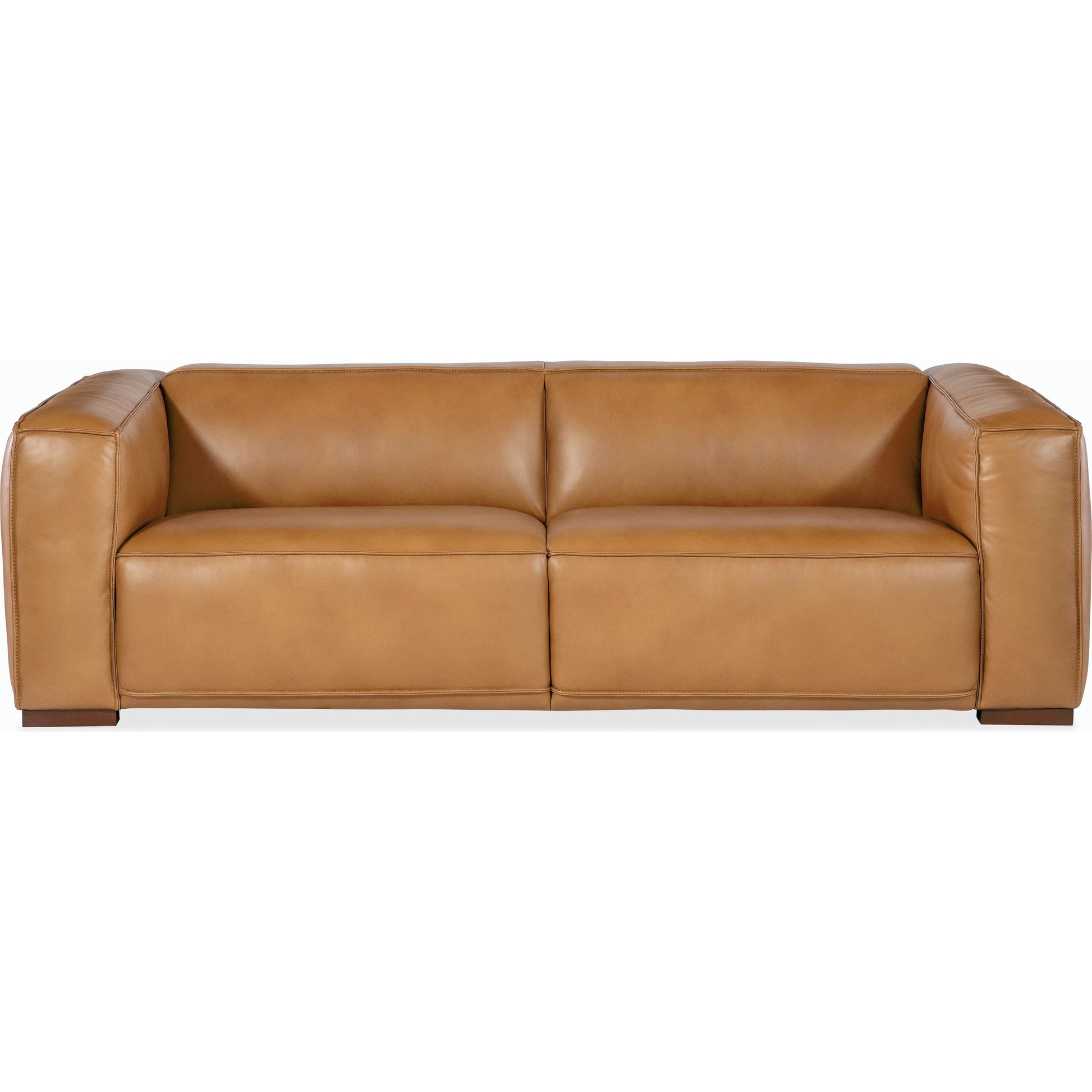 Maria Sofa 2-Seat by Hooker Furniture in brown. Made from leather in a modern style.
