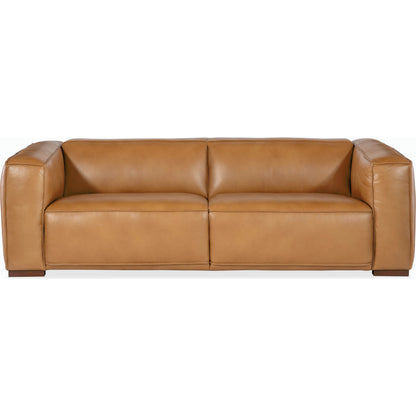 Maria Sofa 2-Seat by Hooker Furniture in brown. Made from leather in a modern style.