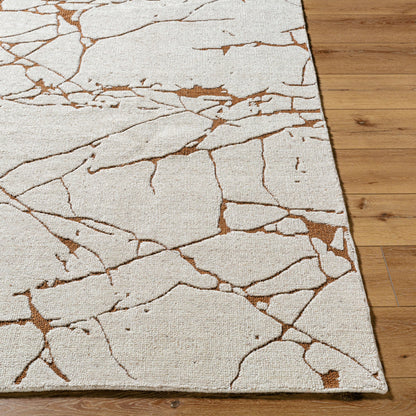 Arbora Rug by Surya in light silver, silver, prairie dust. Made from wool, rayon in a unique style.