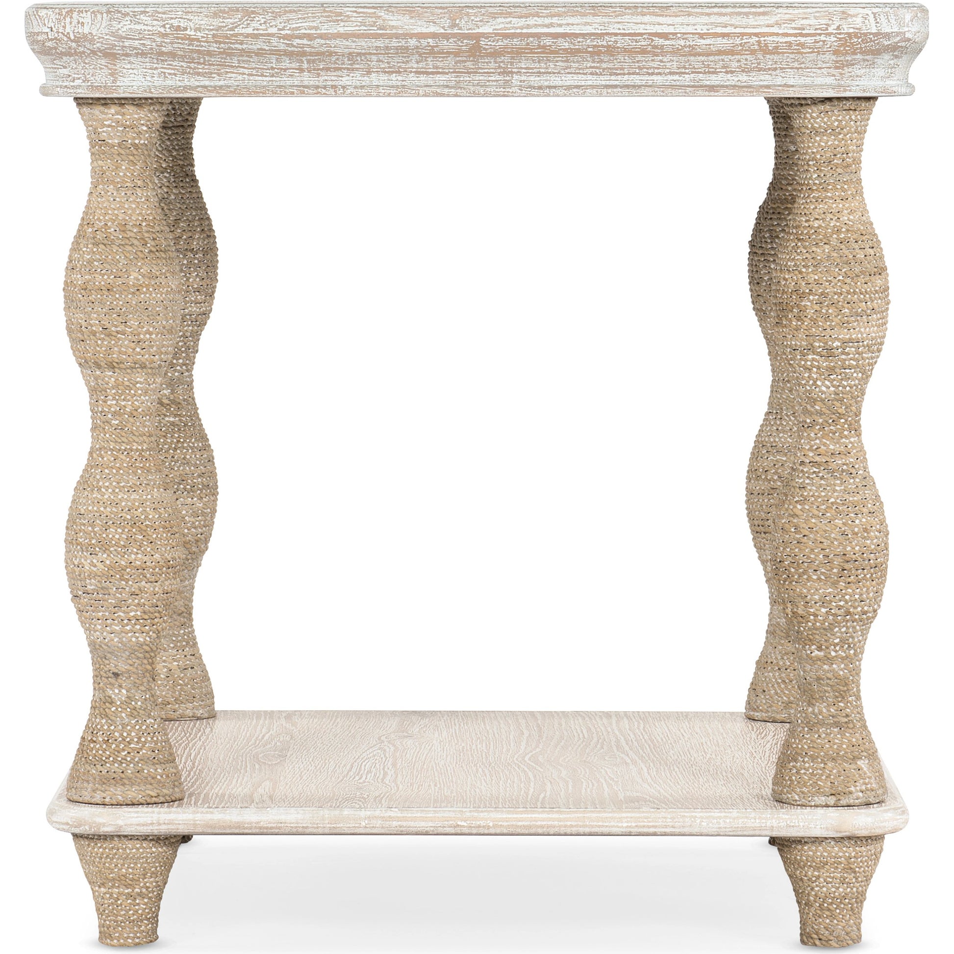 Serenity Bahari Lamp Table by Hooker Furniture in surf. Made from oak veneers, rope in a cottage & farmhouse style.