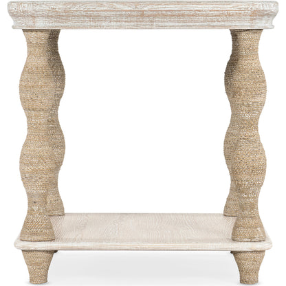 Serenity Bahari Lamp Table by Hooker Furniture in surf. Made from oak veneers, rope in a cottage & farmhouse style.