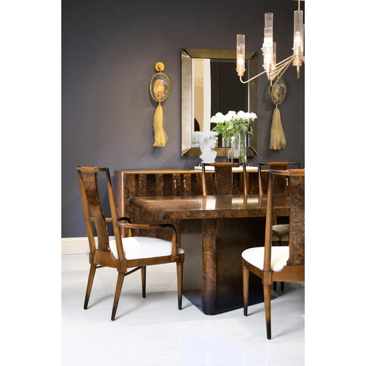 Hammersmith Rectangle Mirror by Jonathan Charles in gold and satin brass. Made from beech, mirror, brass, aluminum in a unique style.