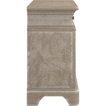 Summer Creek Open Nightstand by A.R.T. Furniture in scrubbed oak. Made from flakey cathedral oak veneer, parawood solids in a traditional style.