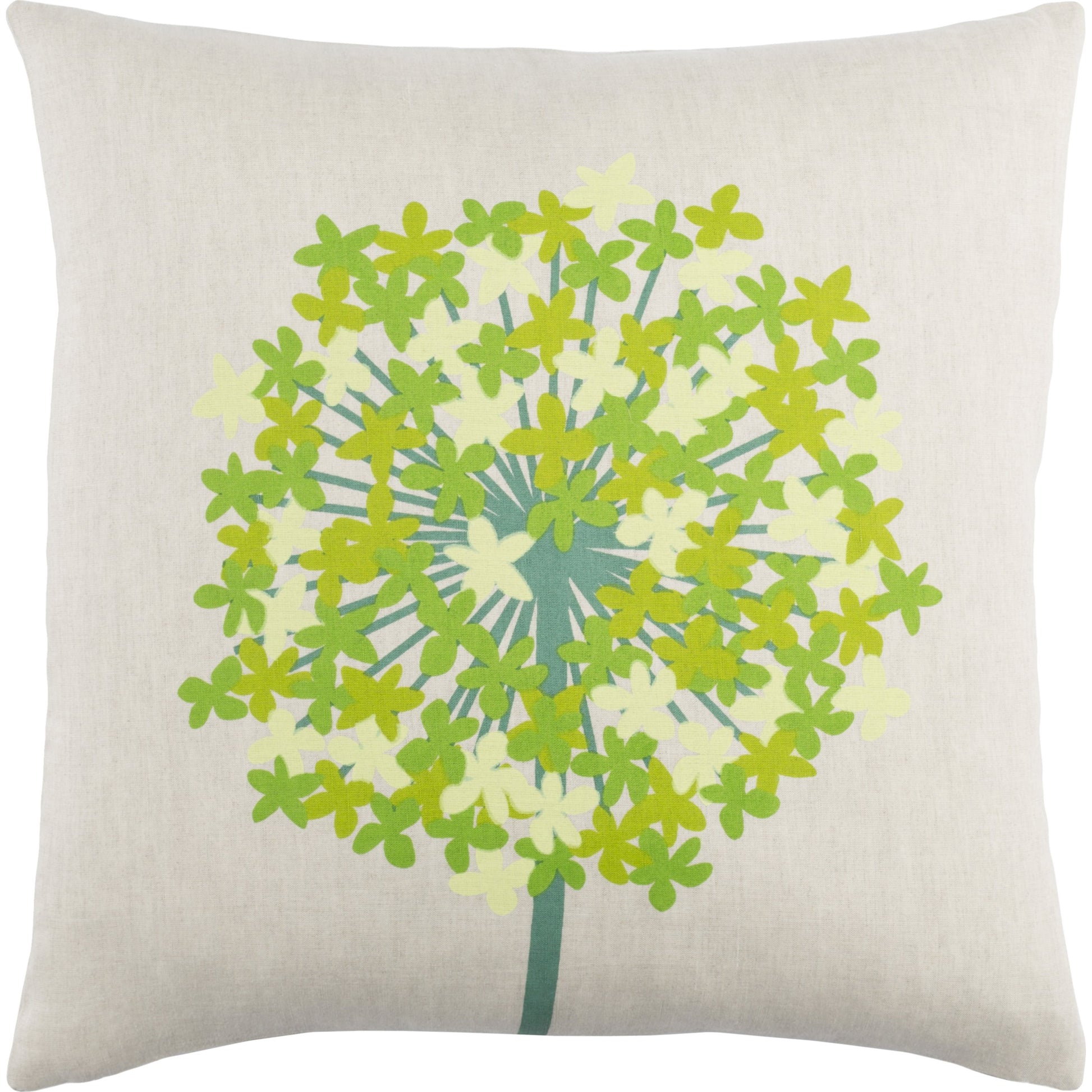Agapanthus Pillow - 6785 by Surya in teal, grass green, lime, beige. Made from 55% linen, 45% cotton in a cottage & farmhouse style.