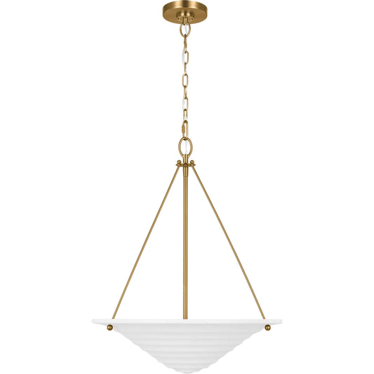 Dosinia Large Pendant by Visual Comfort & Co. in textured white. Made from steel in a modern style.