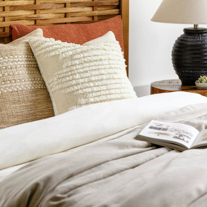 Apache Pillow - 9653 by Livabliss in cream. Made from 100% wool, 100% cotton in a eclectic & global style.