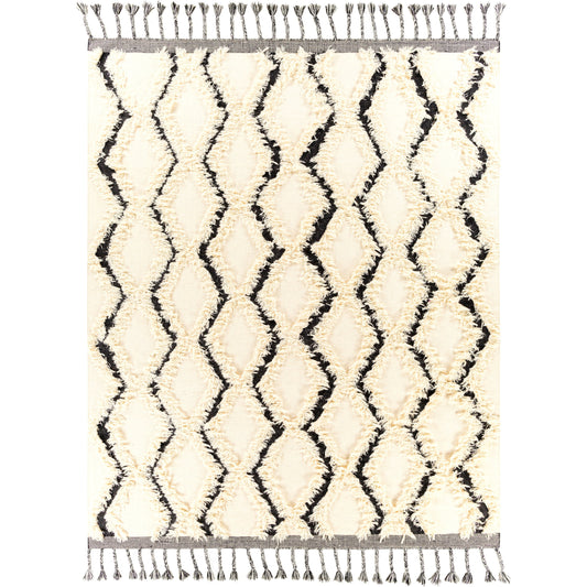 Apache APA-2300 Rug by Livabliss in cream, black. Made from 100% wool in a unique style.