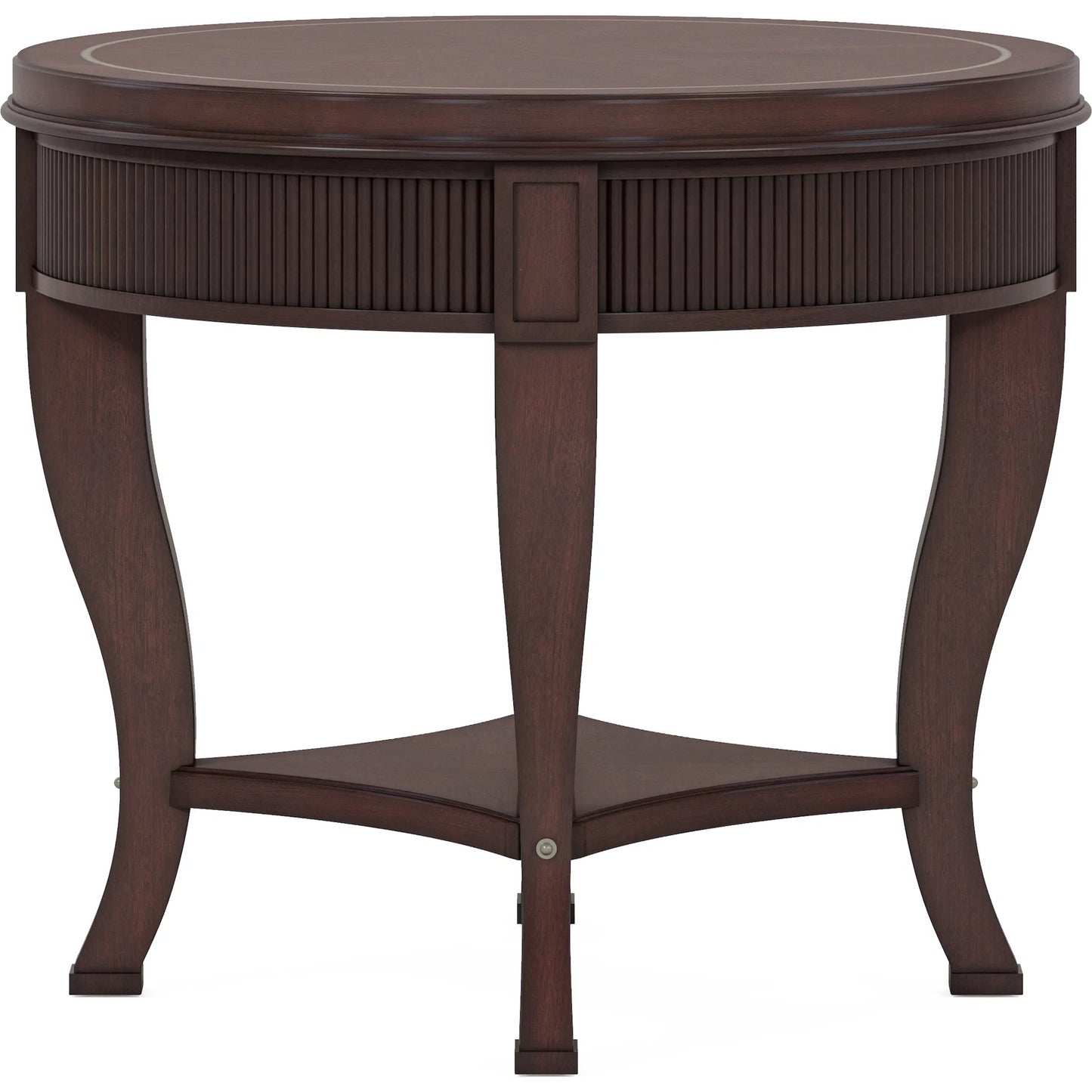 002 SI-2334470 | Additional Silo | Revival Round End Table by A.R.T. Furniture in brown and napa mahogany. Made from rubberwood solids, quarter mahogany veneer, resin in a traditional style.