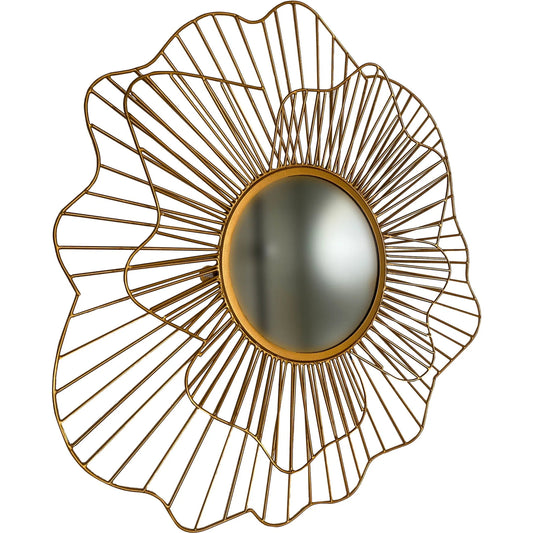 Alpha Flower Mirror by LH Imports in gold. Made from unique in a modern style.