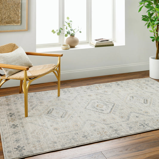 Alpharetta Rug - 494389 by Livabliss in cream, light beige, medium gray, charcoal, amber. Made from face: 100% polypropylene, warp: 100% polyester in a unique style.