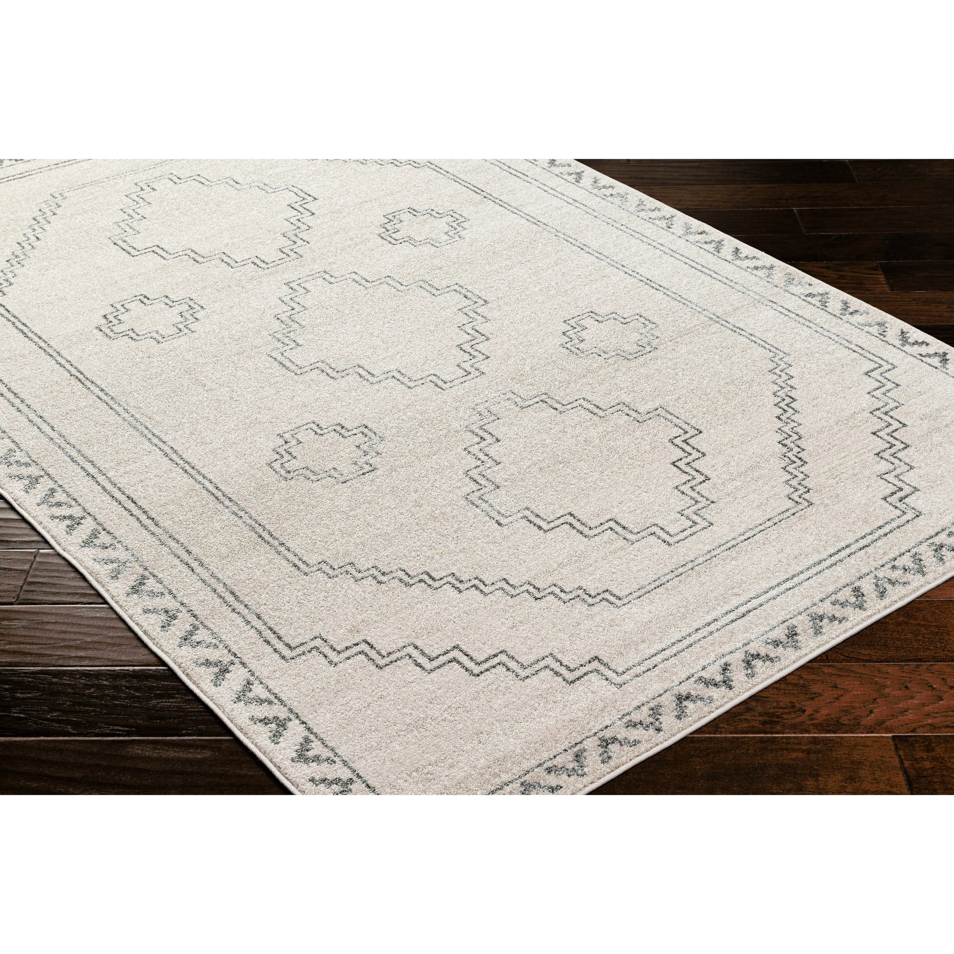 Alpharetta Rug - 494396 by Livabliss in cream, light beige, medium gray, charcoal. Made from face: 100% polypropylene, warp: 100% polyester in a unique style.