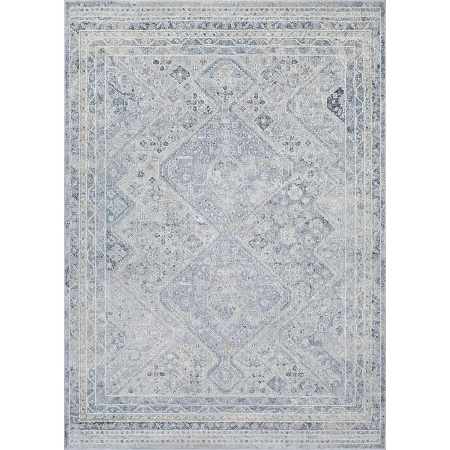001 SI-2099029,SI-2099031,SI-2099032 | Primary Silo | Alpharetta APH-2311 Rug by Livabliss in light beige, medium gray, cream, blue, amber, charcoal. Made from polypropylene in a unique style.