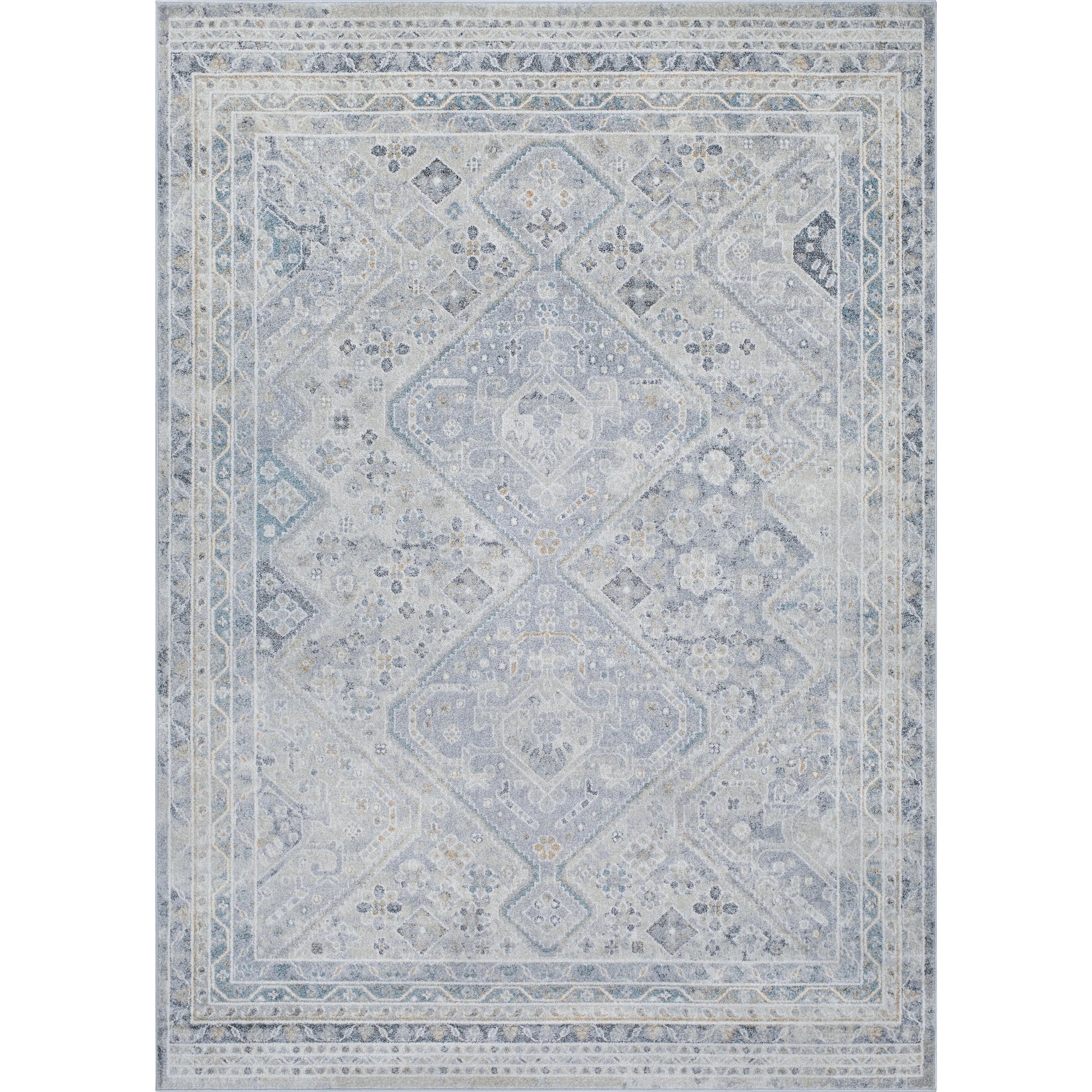 Alpharetta APH-2312 Rug by Livabliss in light beige, medium gray, cream, blue, amber, charcoal. Made from polypropylene in a unique style.
