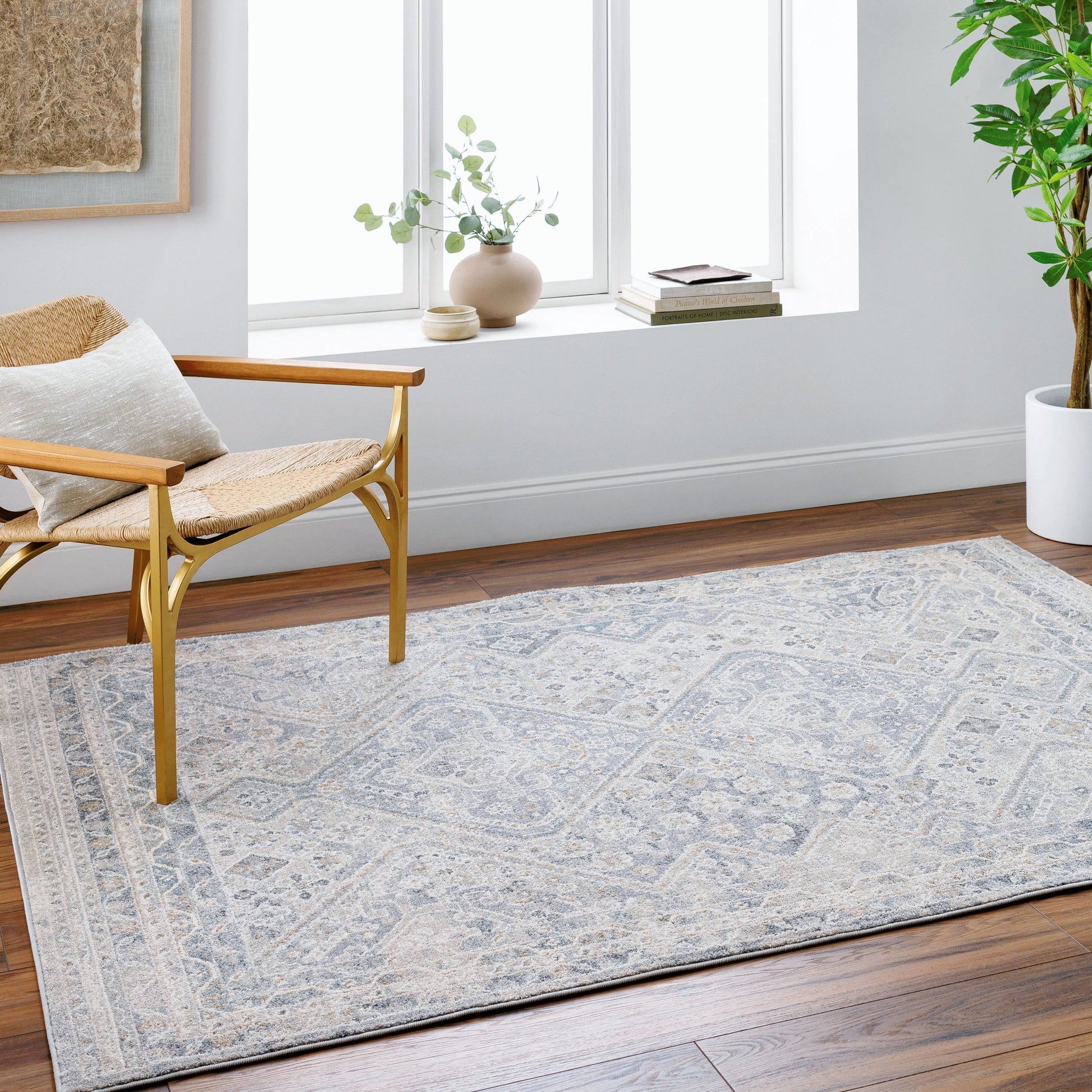 Alpharetta APH-2311 Rug by Livabliss in light beige, medium gray, cream, blue, amber, charcoal. Made from polypropylene in a unique style.