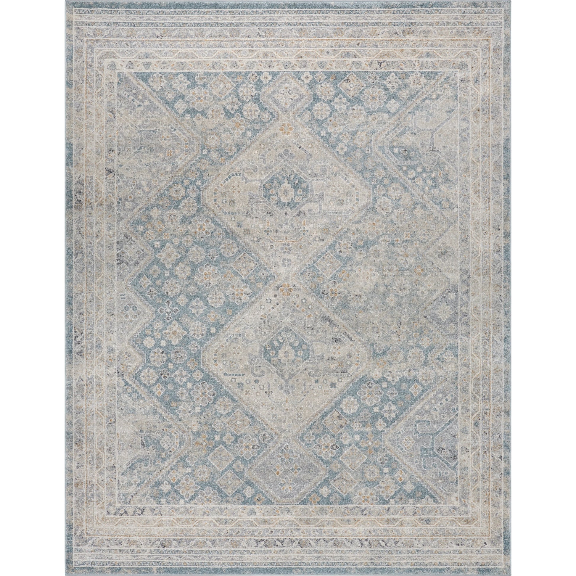 Alpharetta APH-2312 Rug by Livabliss in light beige, medium gray, cream, blue, amber, charcoal. Made from polypropylene in a unique style.