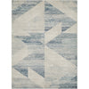 Light Beige, Blue, Cream, Medium Gray, Dark Blue / 5'3" x 7'