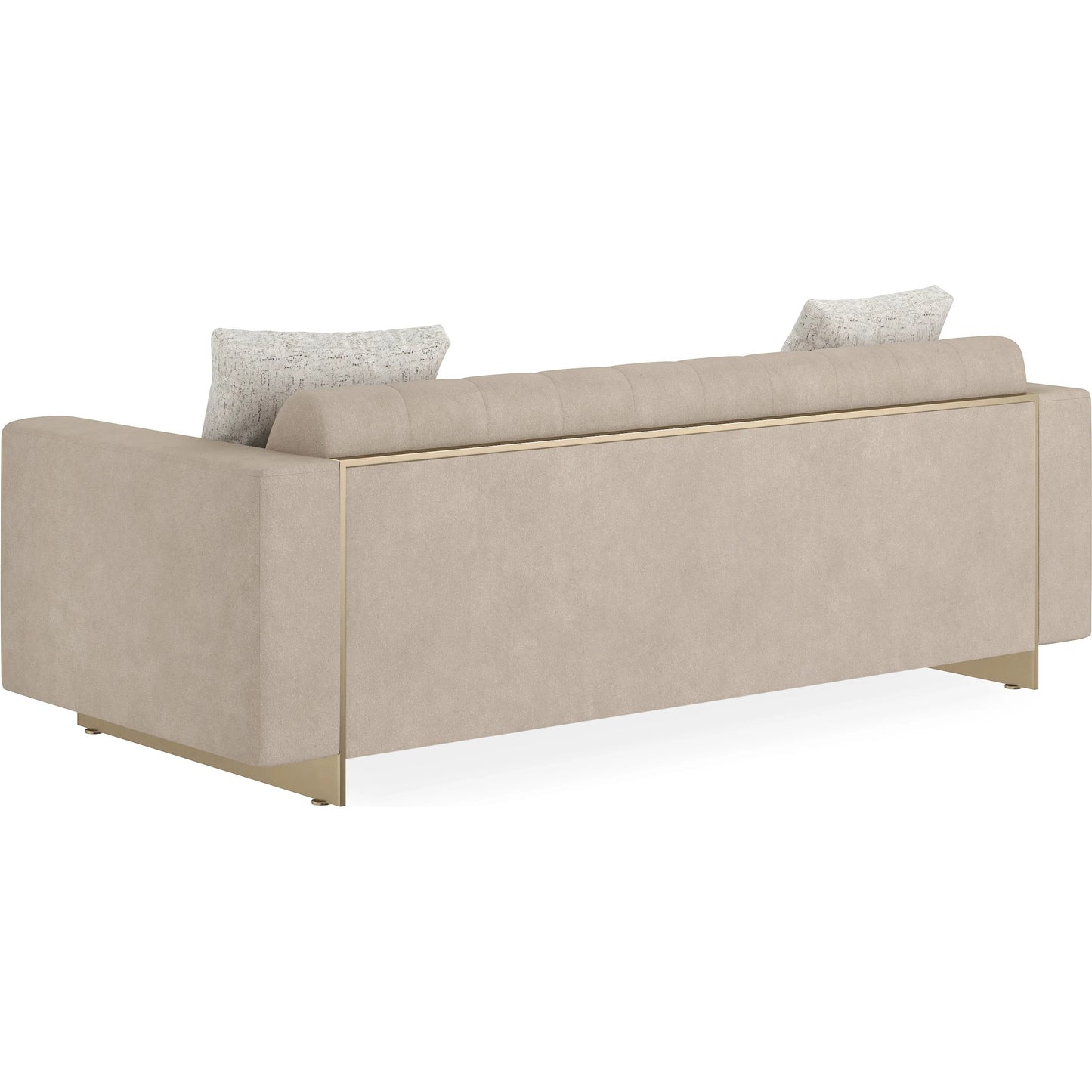 003 SI-2250445 | Additional Silo | Well Balanced 84" Sofa by Caracole in moonstone and whisper of gold. Made from metal in a transitional style.