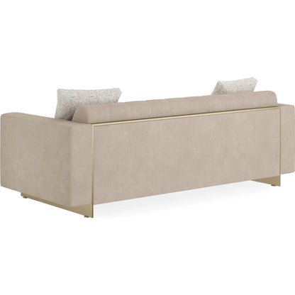 Well Balanced 84" Sofa by Caracole in moonstone and whisper of gold. Made from metal in a transitional style.