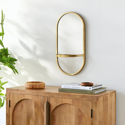 Annapurna Mirror - 32888 by Surya in frame: gold and powder coated. Made from frame: metal, substrate: manufactured wood in a modern style.