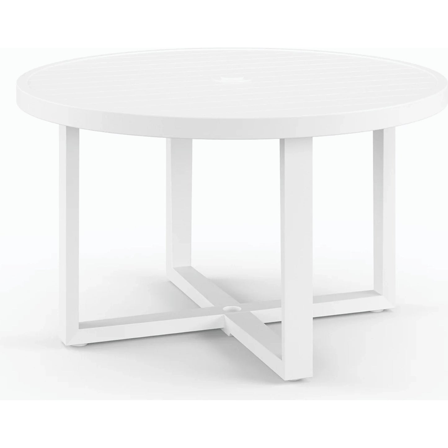 002 SI-2167151 | Additional Silo | Newport Outdoor 50" Round Dining Table by Sunset West in frost. Made from aluminum in a modern style.