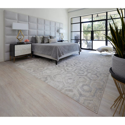 Micah Rug - 3046F by Feizy in gray, taupe, silver. Made from polyester, polypropylene in a unique style.