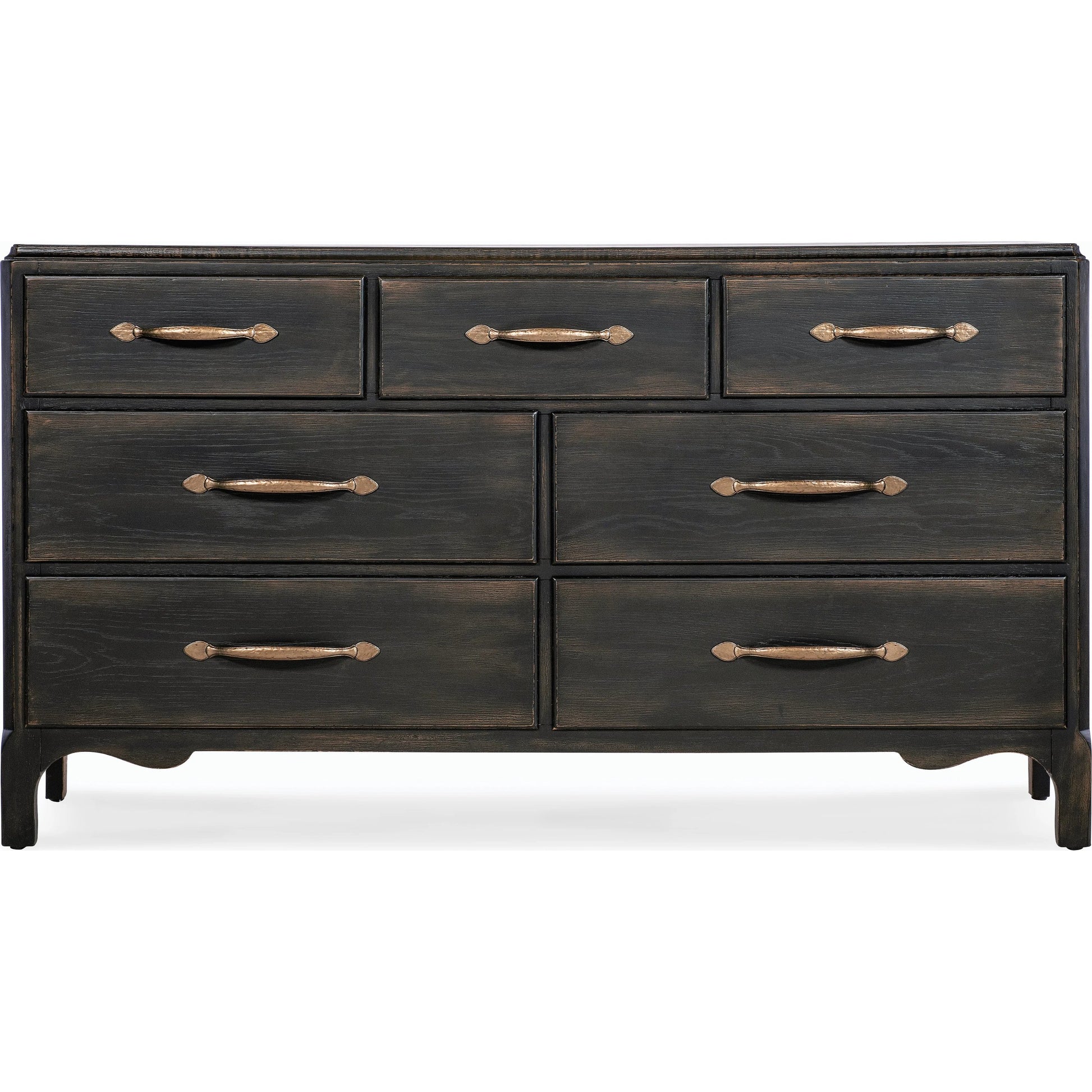 Americana 7-Drawer Dresser by Hooker Furniture. Made from oak veneers and cedar veneers with solid-wood edge top in a cottage & farmhouse style.