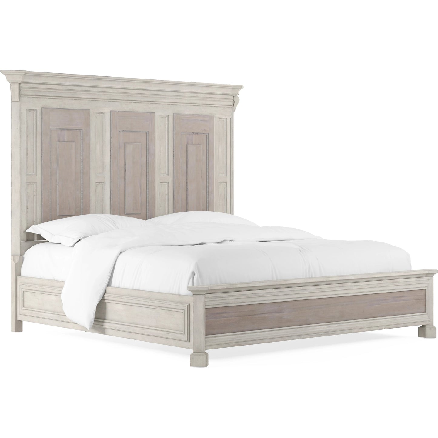 001 SI-2155735,SI-2155736,SI-2155737 | Primary Silo | Alcove Panel Bed by A.R.T. Furniture in belgian ivory, washed maple. Made from acacia solids, maple veneers in a traditional style.