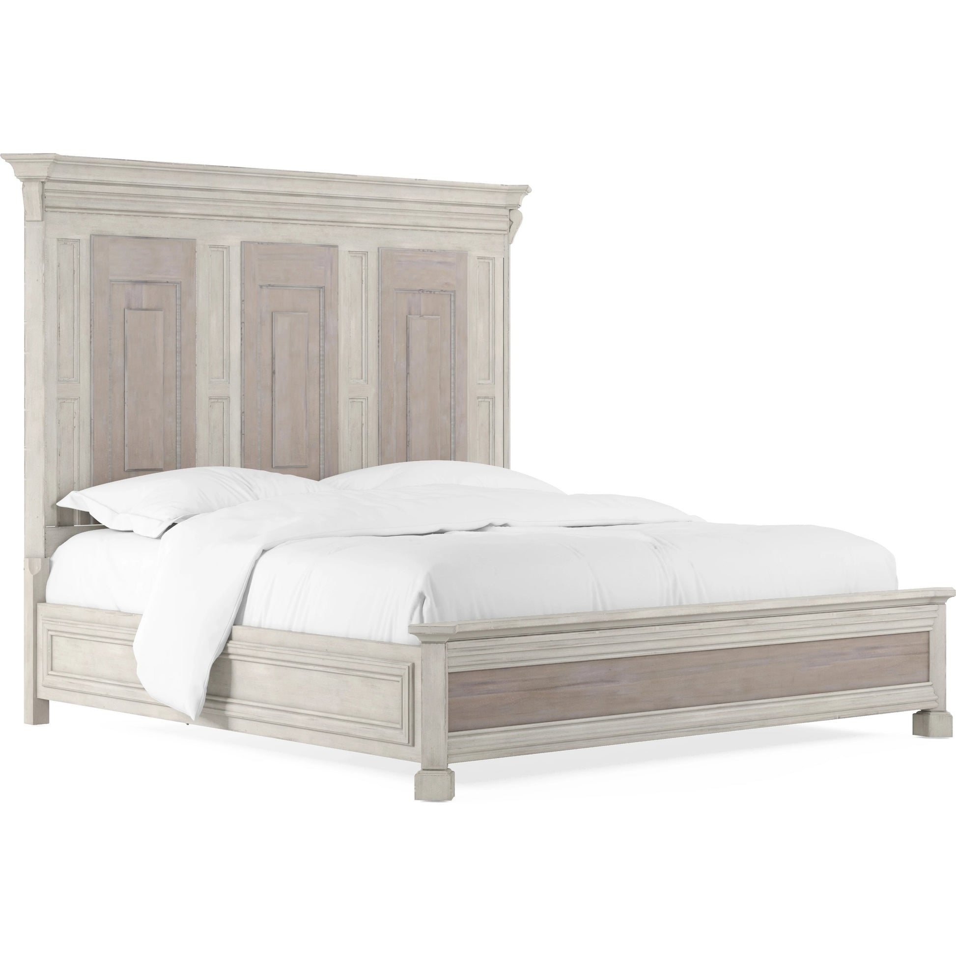 Alcove Panel Bed by A.R.T. Furniture in belgian ivory, washed maple. Made from acacia solids, maple veneers in a traditional style.