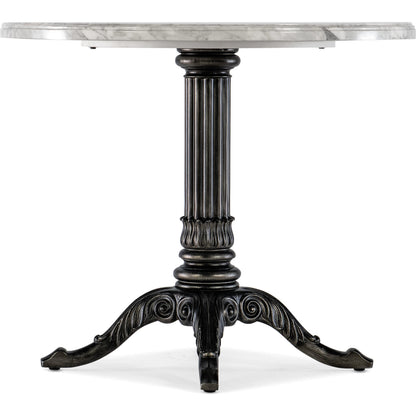 Charleston Bistro Table by Hooker Furniture in garden gate black. Made from resin with veneered carrara stone in a modern style.