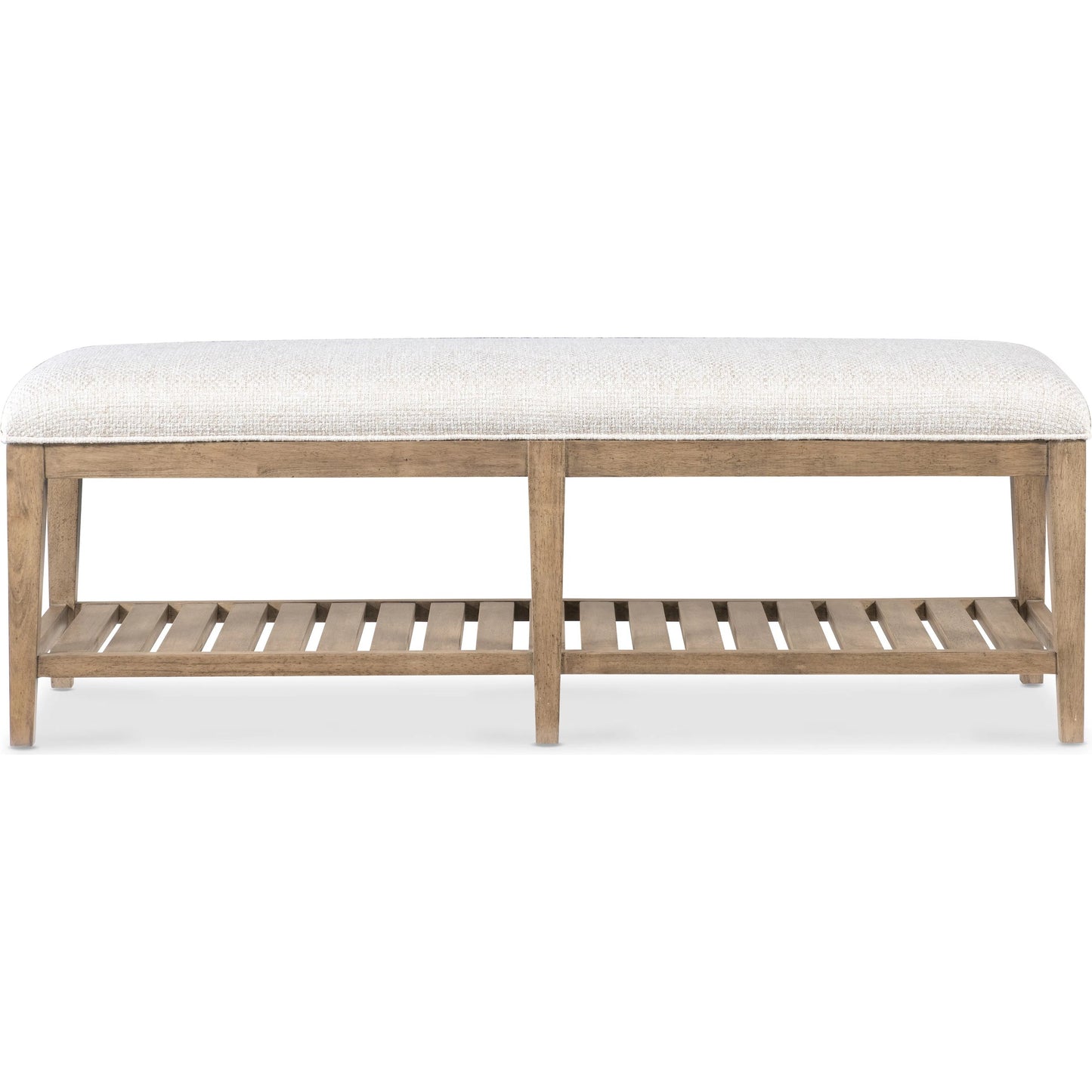 002 SI-2250735 | Additional Silo | Vineyard Row Bed Bench by Hooker Furniture in beige and sonoma. Made from 57% polyester, 43% cationic poly in a transitional style.
