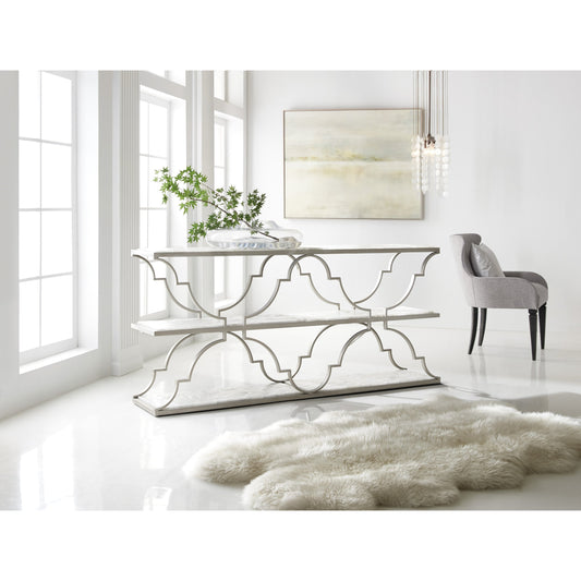 Golden Gate Console by Hooker Furniture in champagne, matte gypsum. Made from metal, matte finished gypsum in a unique style.