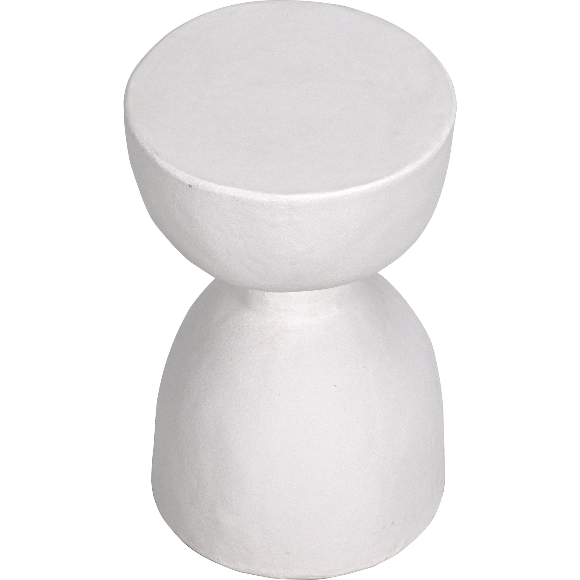 Hourglass Stool by Noir in white fiber cement. Made from fiber cement in a eclectic & global style.