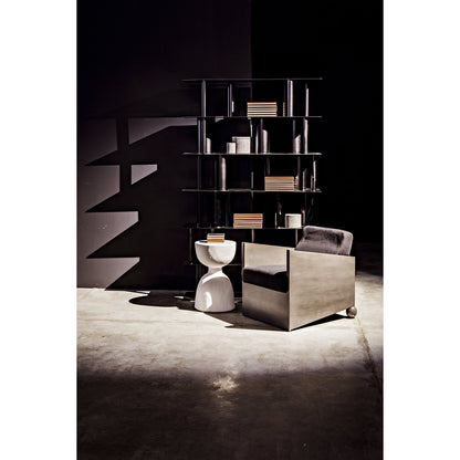 Hourglass Stool by Noir in white fiber cement. Made from fiber cement in a eclectic & global style.