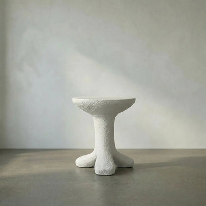 Laramy Side Table by Noir in white. Made from fiber cement in a modern style.