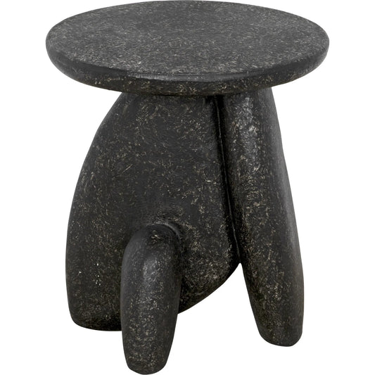 Haruki Side Table by Noir in black fiber cement. Made from fiber cement in a modern style.