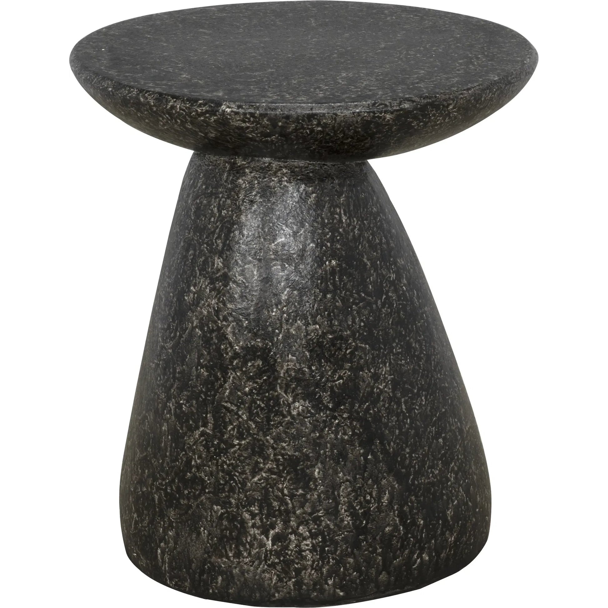 Kurokawa Side Table by Noir in black fiber cement. Made from fiber cement in a modern style.