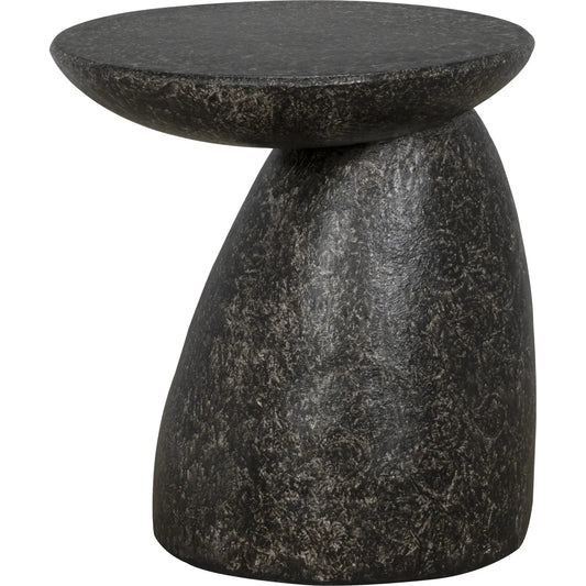 Kurokawa Side Table by Noir in black fiber cement. Made from fiber cement in a modern style.
