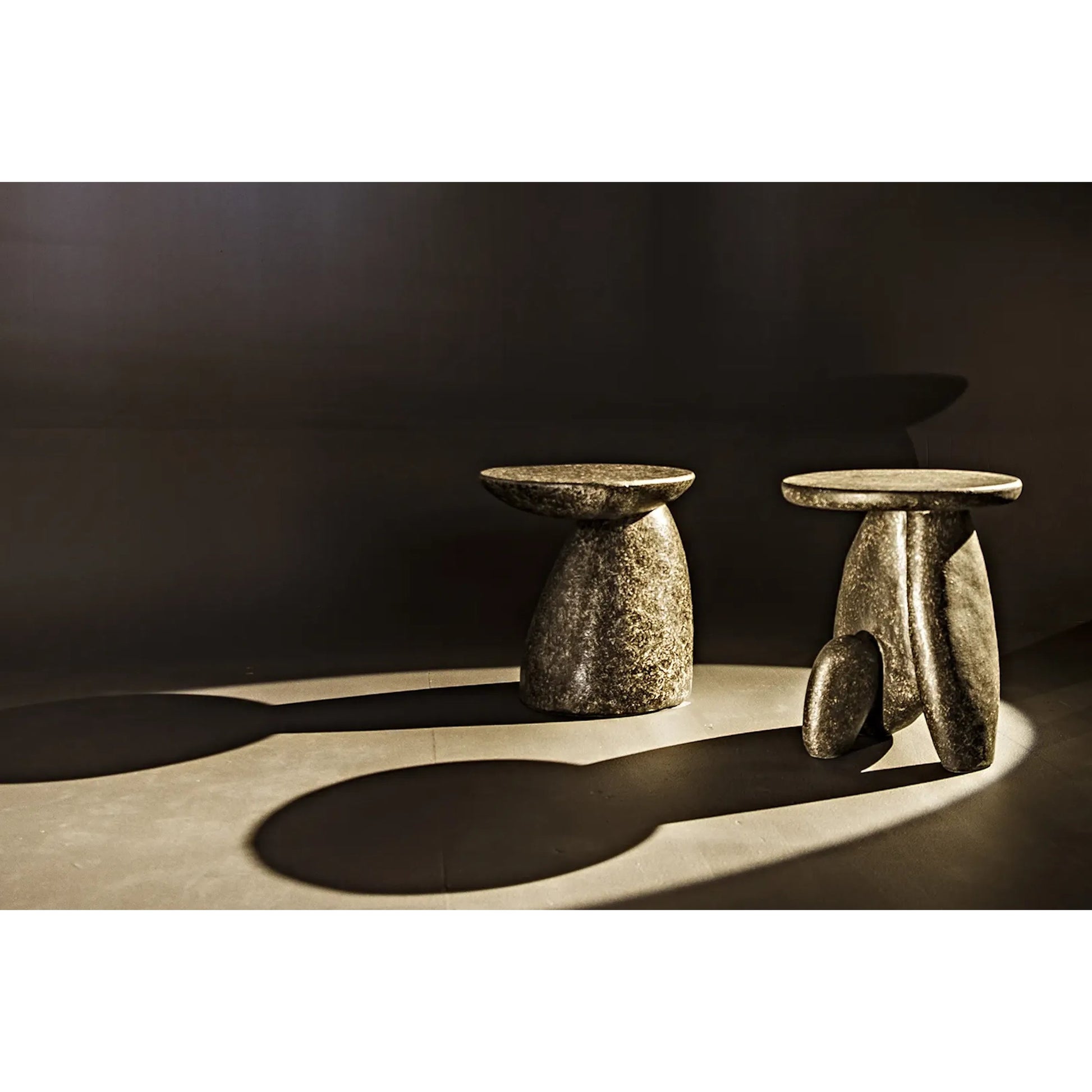 Kurokawa Side Table by Noir in black fiber cement. Made from fiber cement in a modern style.