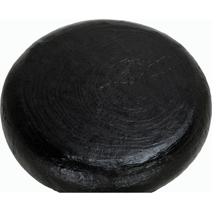 Samson Stool/Side Table by Noir in black burnt fiber cement. Made from fiber cement in a transitional style.