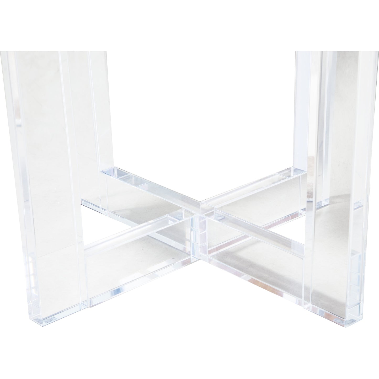 002 SR-702455 | Closeup | Vicenza Side Table by Pasargad Home in gold and white. Made from lucite in a modern style.