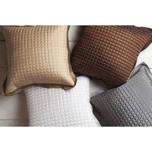 Quilted Pillow - 24383 by Surya in gray. Made from 100% polyester in a modern style.