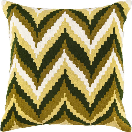 Ikat Chevron Pillow - 20069 by Surya. Made from 100% cotton in a modern style.