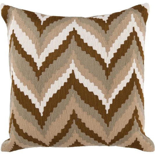 Ikat Chevron Pillow - 20069 by Surya. Made from 100% cotton in a modern style.